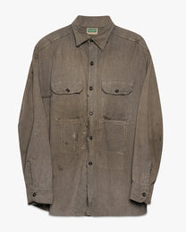Repaired Cash Saver Salt &amp; Pepper Button Up Shirt