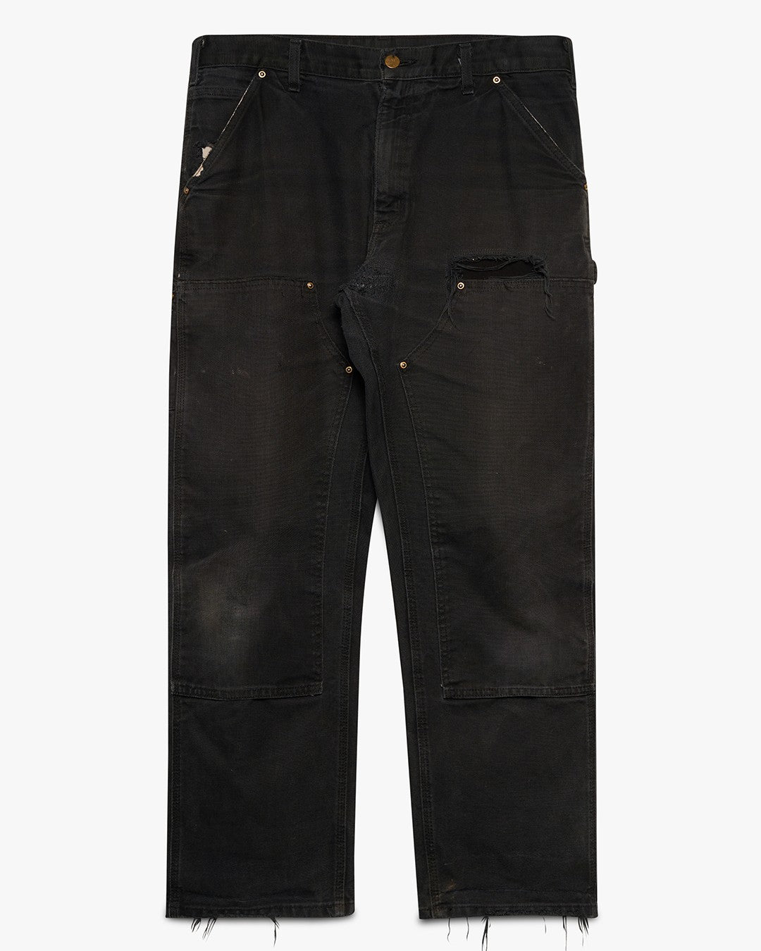 Distressed Black Carhartt Double Knees