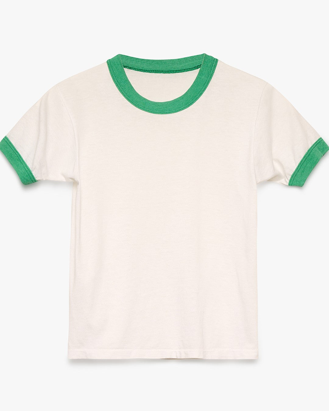 White/Green Ringer Baby Tee