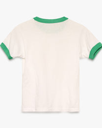 White/Green Ringer Baby Tee