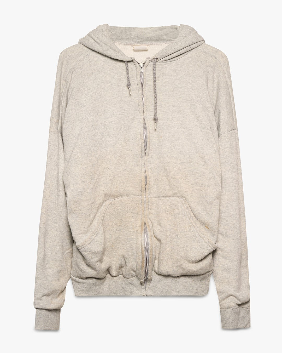 Baggy Heather Grey Zip-Up Hoodie