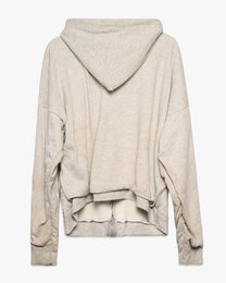 Baggy Heather Grey Zip-Up Hoodie
