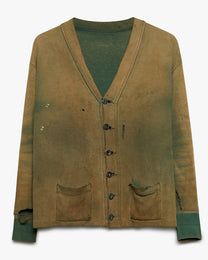 Faded Green Cotton Cardigan