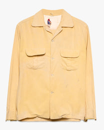 Faded Yellow Corduroy Button Down Shirt
