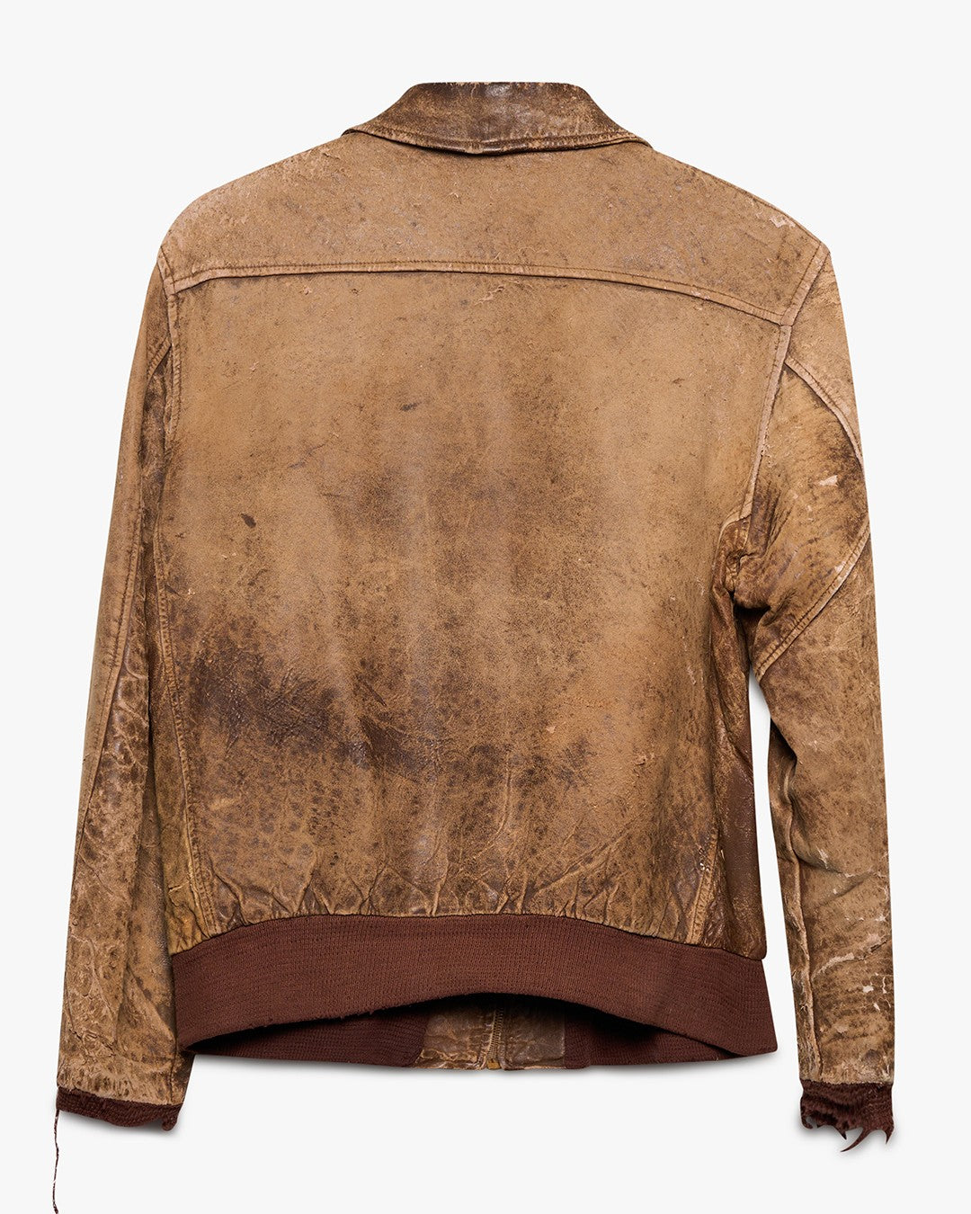Distressed Brown Leather Flight Jacket