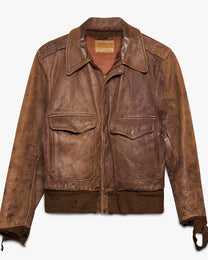 Distressed Brown Penny's Horsehide Leather Jacket