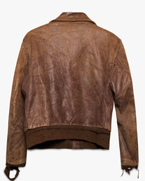 Distressed Brown Penny's Horsehide Leather Jacket