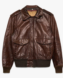 Red Brown Schott Leather Bomber Jacket