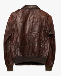 Red Brown Schott Leather Bomber Jacket