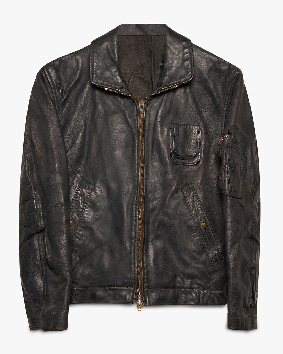 Midnight Blue Leather Moto Jacket