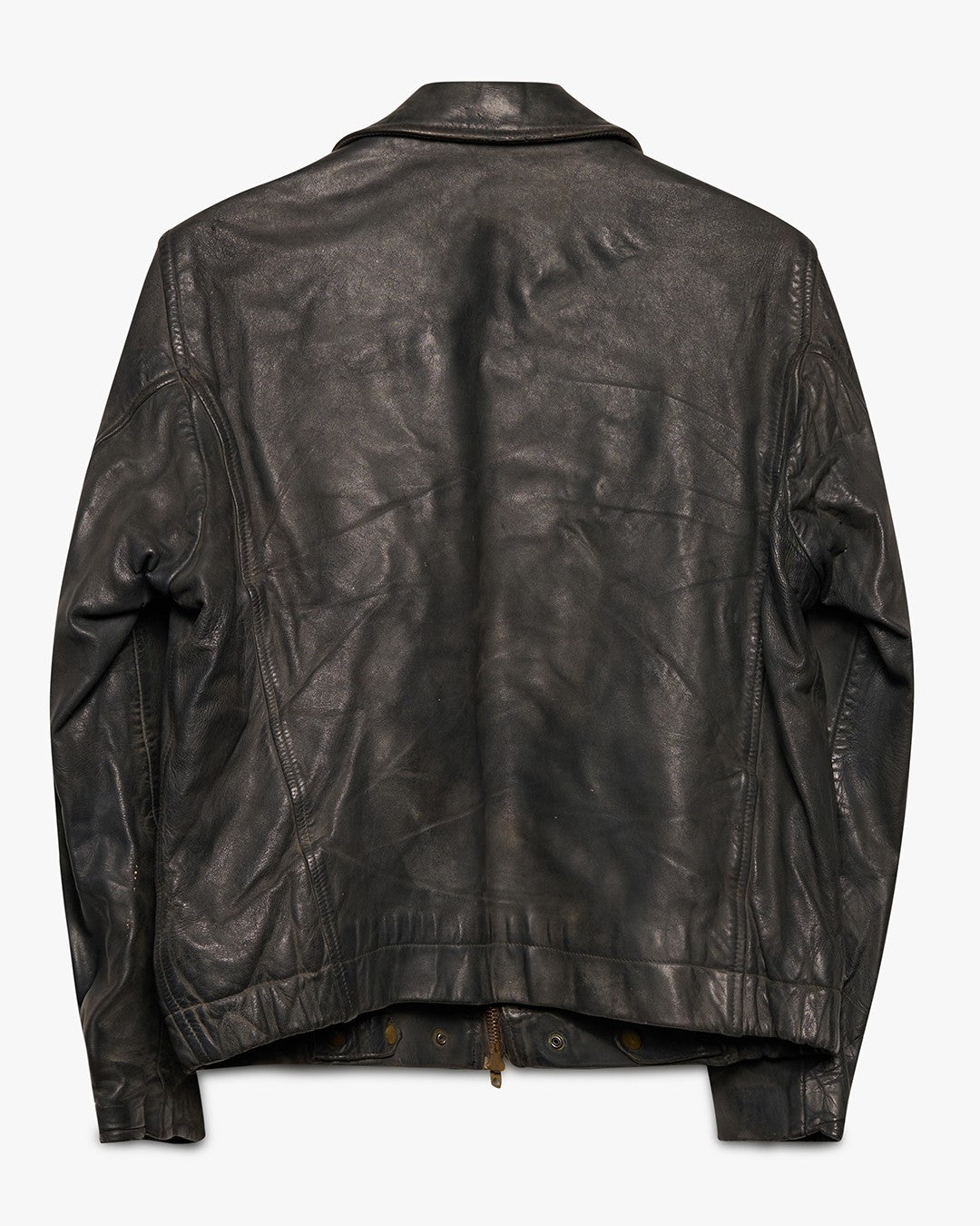 Midnight Blue Leather Moto Jacket