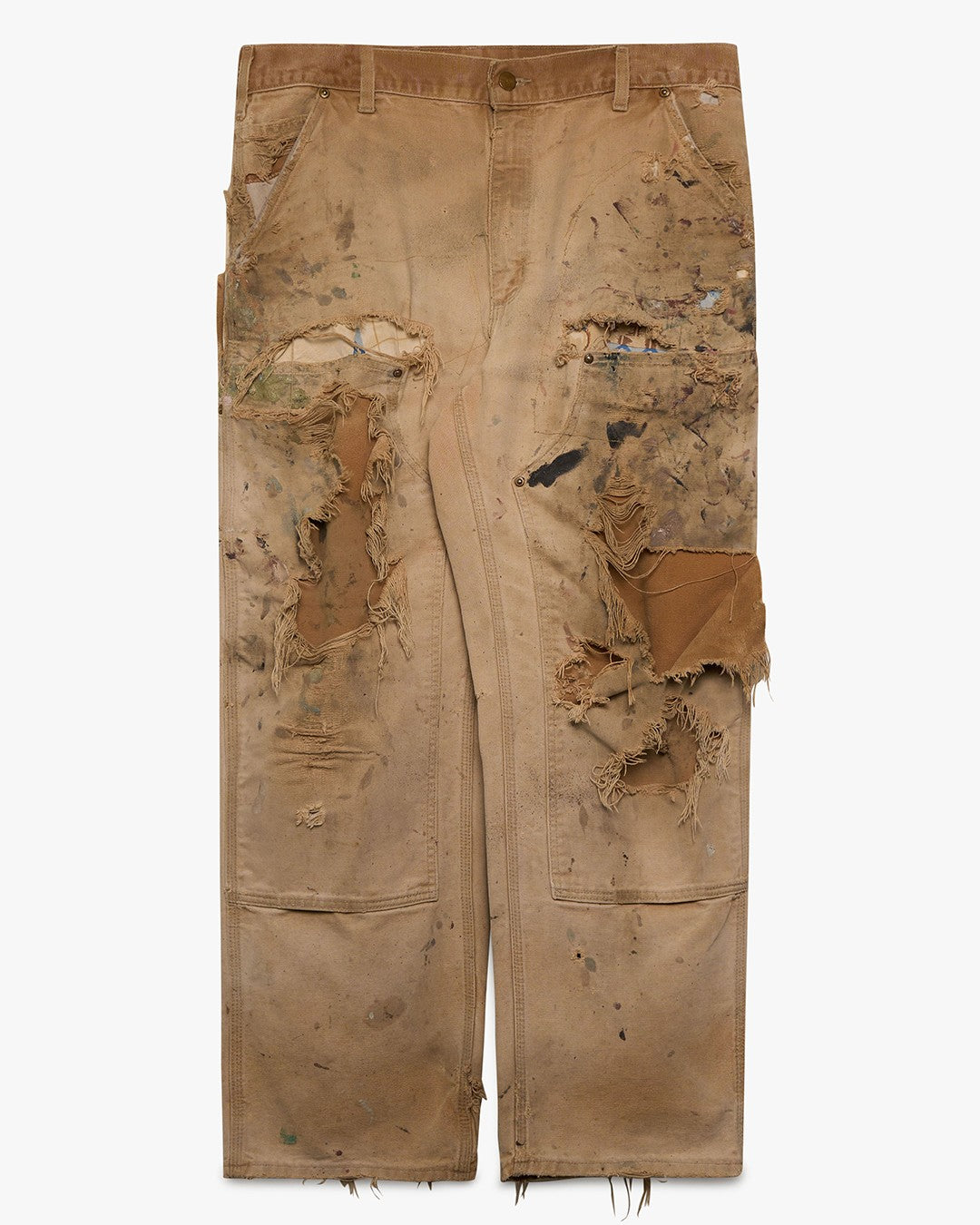 Thrashed/Painted Tan Carhartt Double Knees