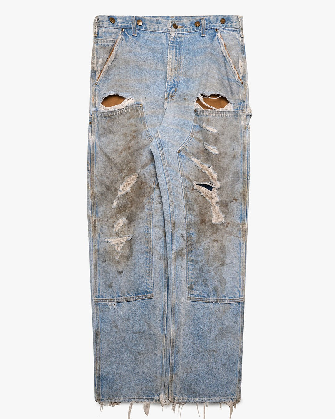 Thrashed Light Wash Denim Carhartt Double Knees