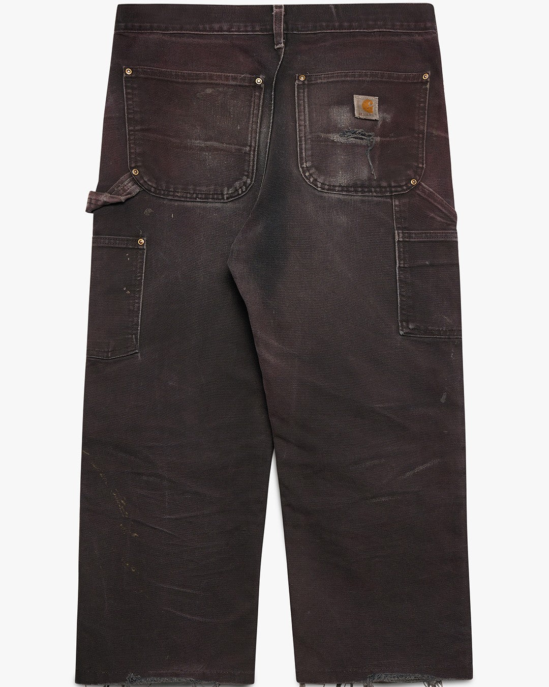 Black Red Hue Cut Off Double Knees