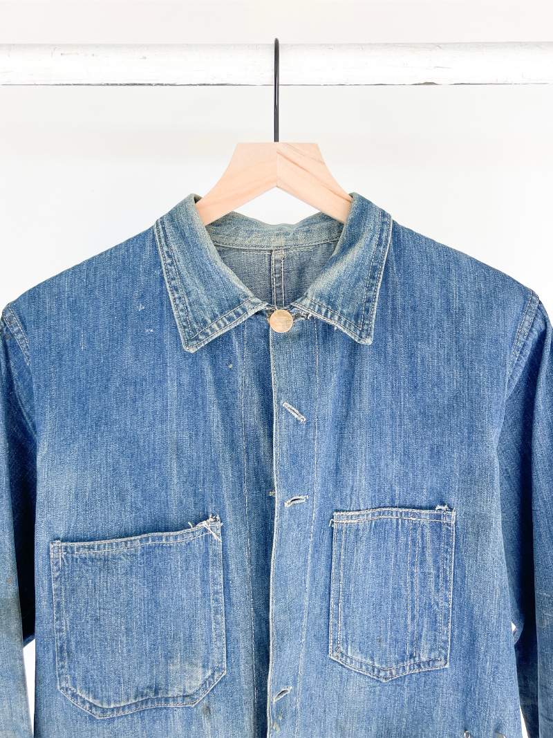 Change Button Denim Chore Coat - 20s/30s - M/L