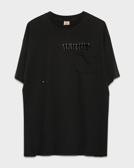 Safety Pin Black Blank T-Shirt
