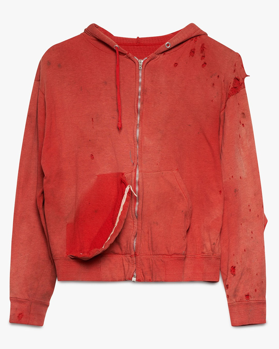 Distressed Faded Red Sweatshirt