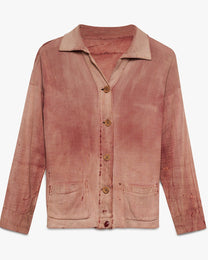 Faded Red Button Down Sweatshirt