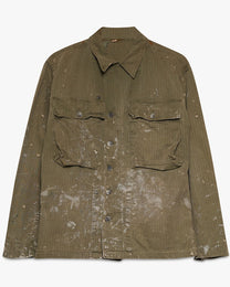 Painted Military Button Down Jacket