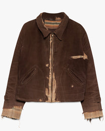 Repaired Brown Corduroy Halfback Jacket