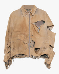 Thrashed Stained Grey Whipcord Work Jacket