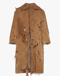 Thrashed Sand Wool Trench Coat
