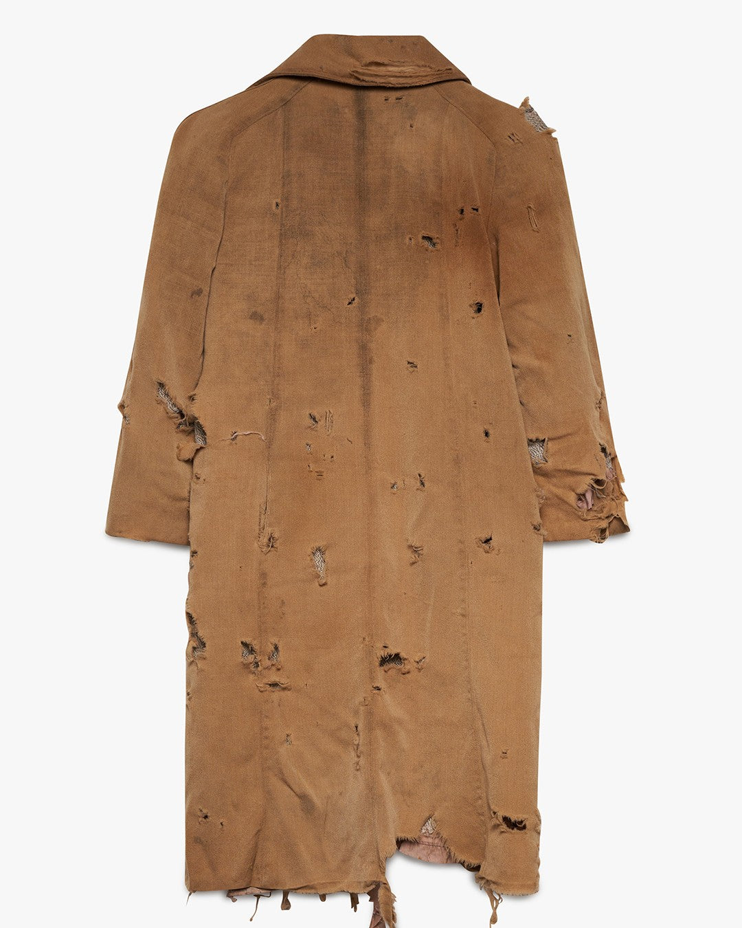 Thrashed Sand Wool Trench Coat
