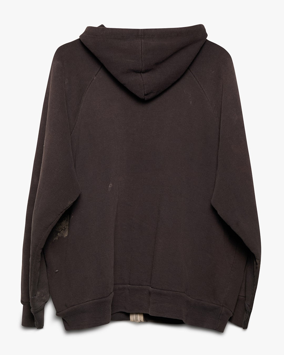 Distressed &amp; Stained Thermal Zip Up Sweatshirt