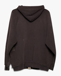 Distressed &amp; Stained Thermal Zip Up Sweatshirt