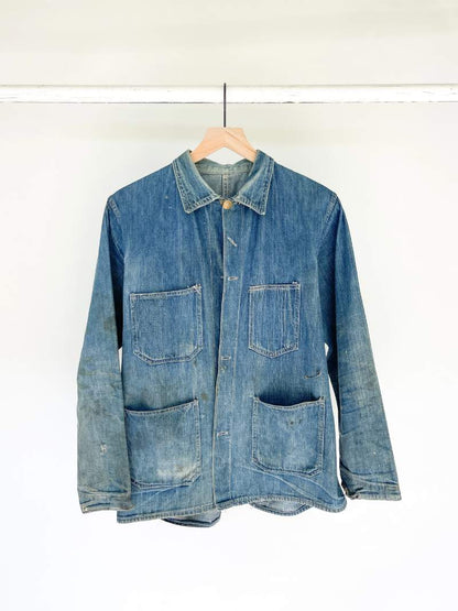 Change Button Denim Chore Coat - 20s/30s - M/L