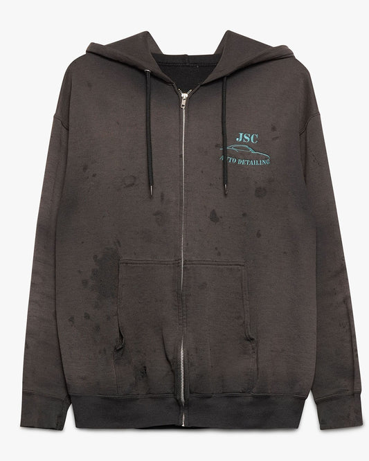 Faded Black Zip-Up Hoodie
