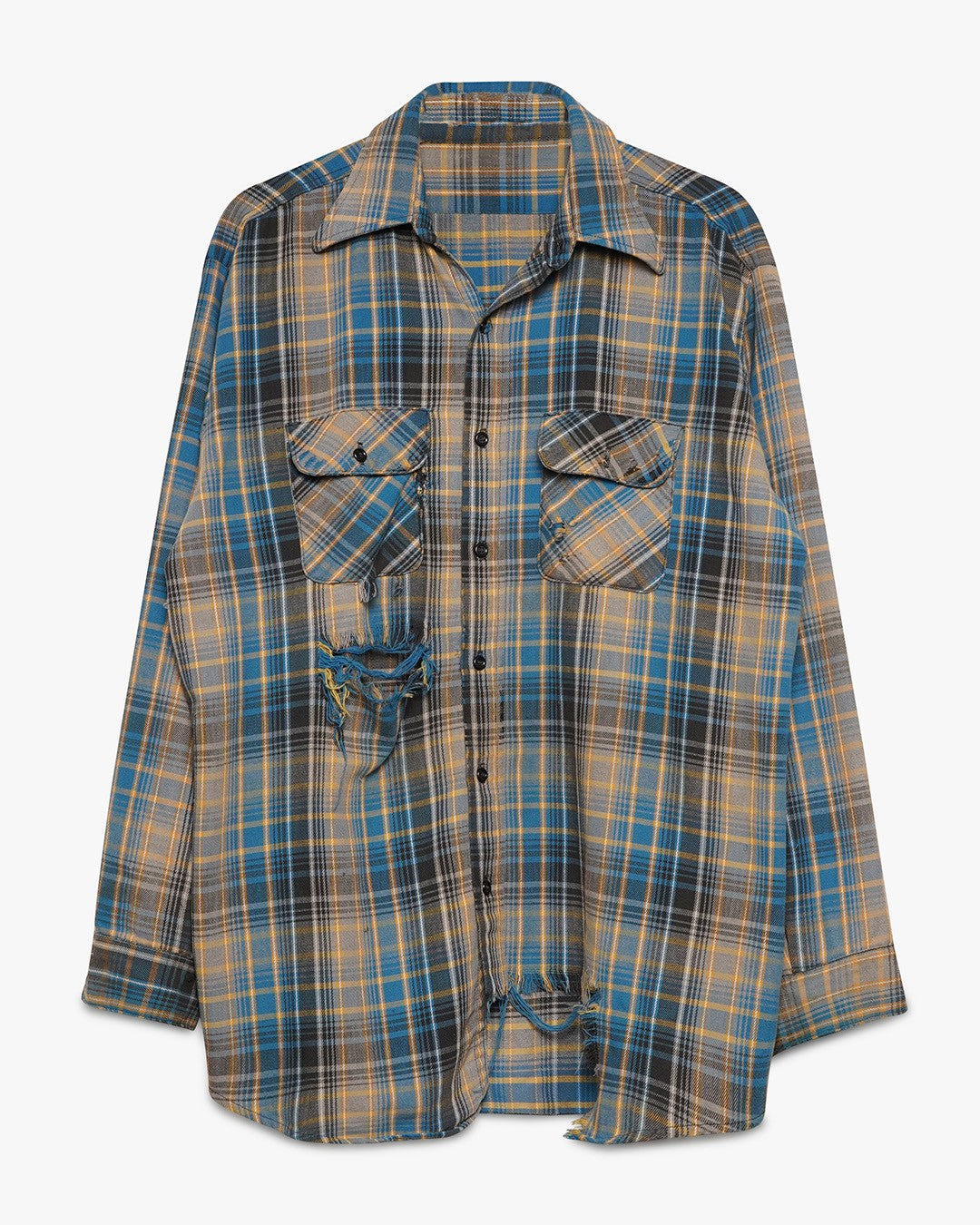 Blue/Yellow Shadow Plaid Cotton Flannel