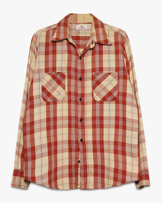 Burnt Orange/Beige/Blue Thick Cotton Flannel