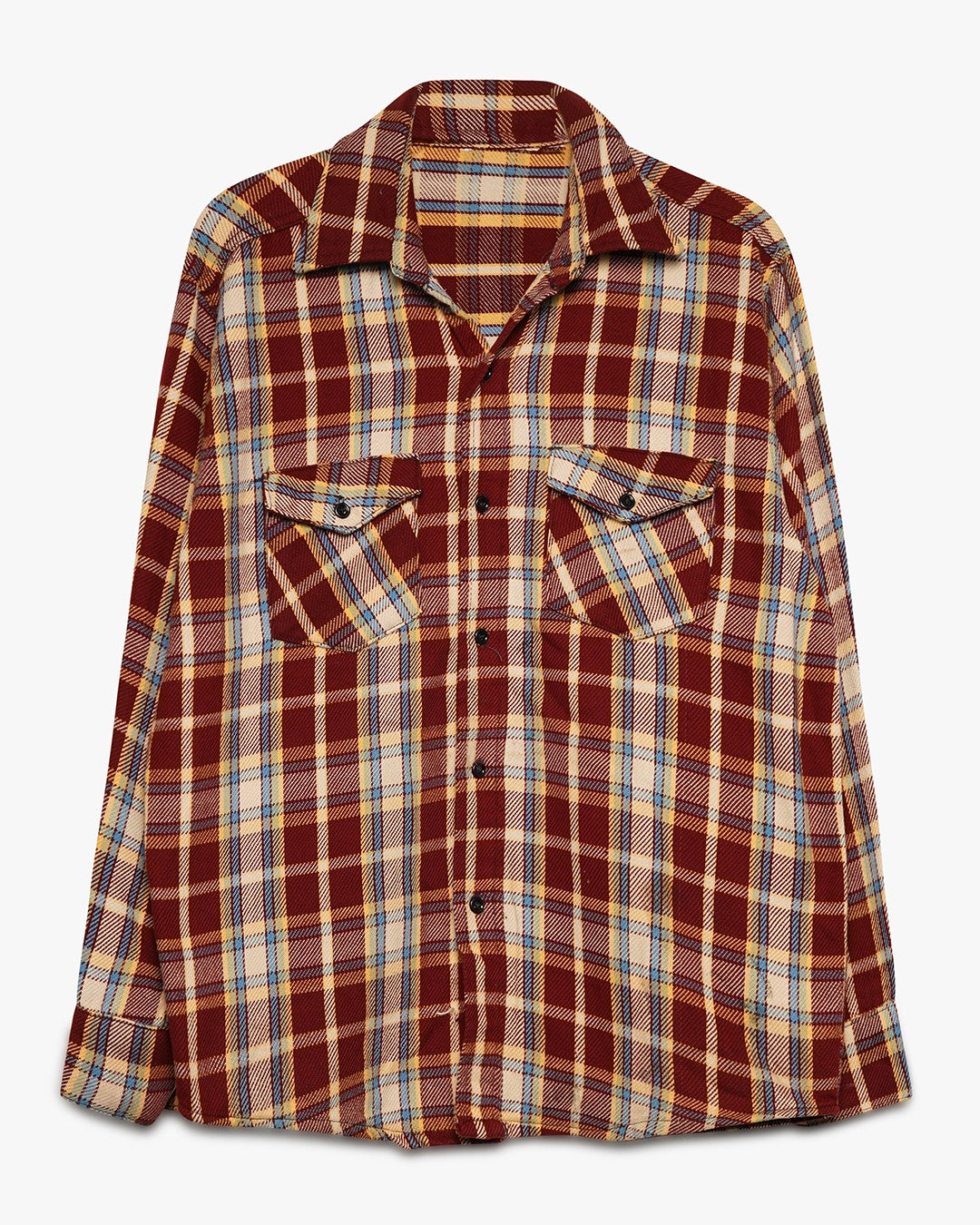 Burgundy/Blue Thick Cotton Flannel