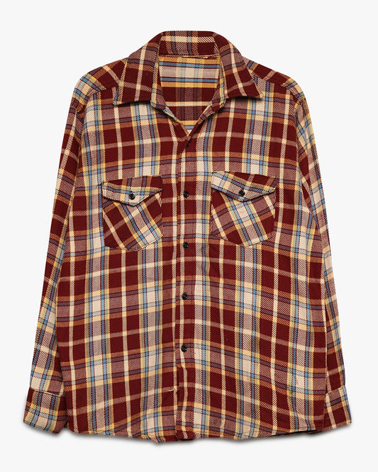 Burgundy/Blue Thick Cotton Flannel