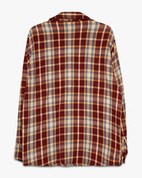 Burgundy/Blue Thick Cotton Flannel
