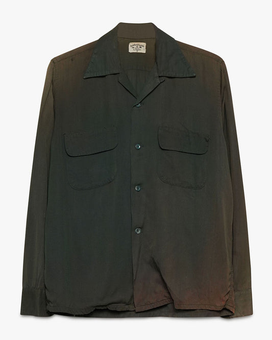 Faded/Distressed Green Rayon Shirt