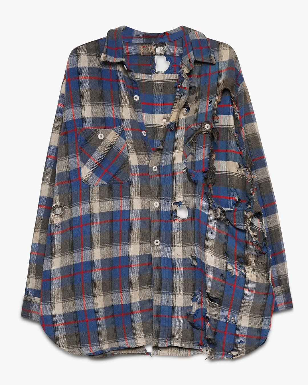 Thrashed Blue Cotton Flannel