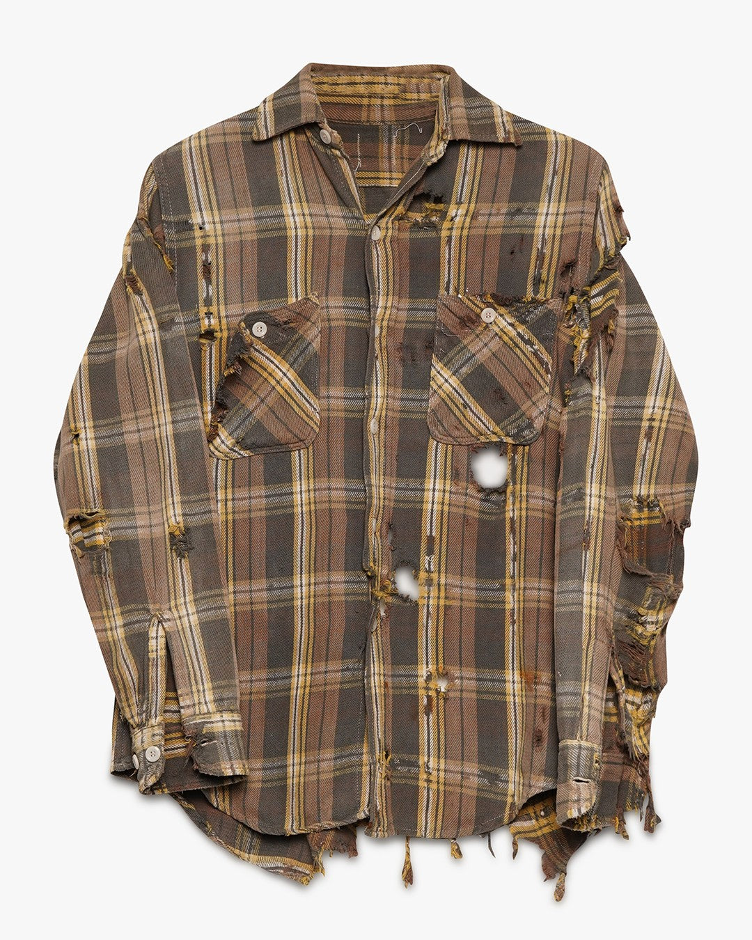 Thrashed Brown/Yellow Cotton Flannel