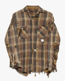 Thrashed Brown/Yellow Cotton Flannel