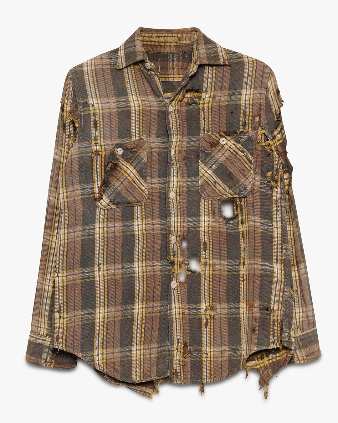 Thrashed Brown/Yellow Cotton Flannel
