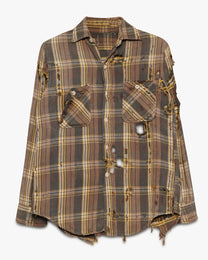 Thrashed Brown/Yellow Cotton Flannel
