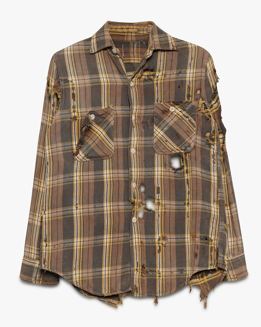 Thrashed Brown/Yellow Cotton Flannel