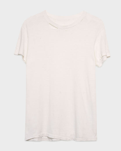 Distressed White Tee