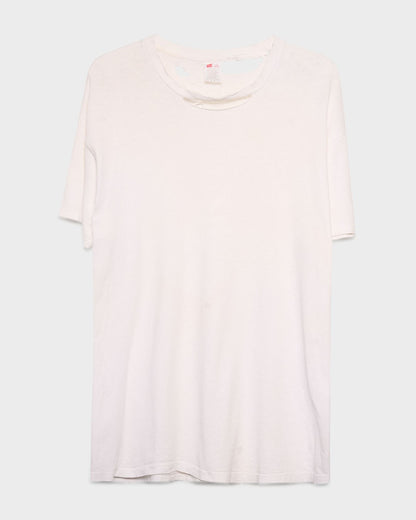 Distressed White Tee