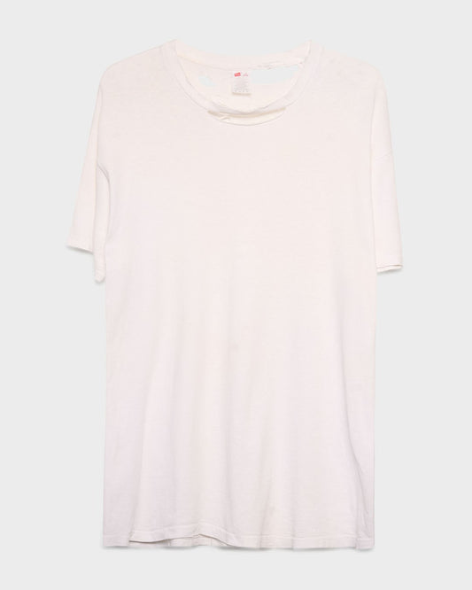 Distressed White Tee
