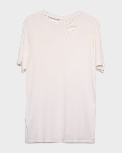 Distressed White Tee