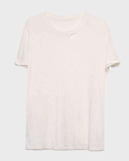 Distressed White Tee