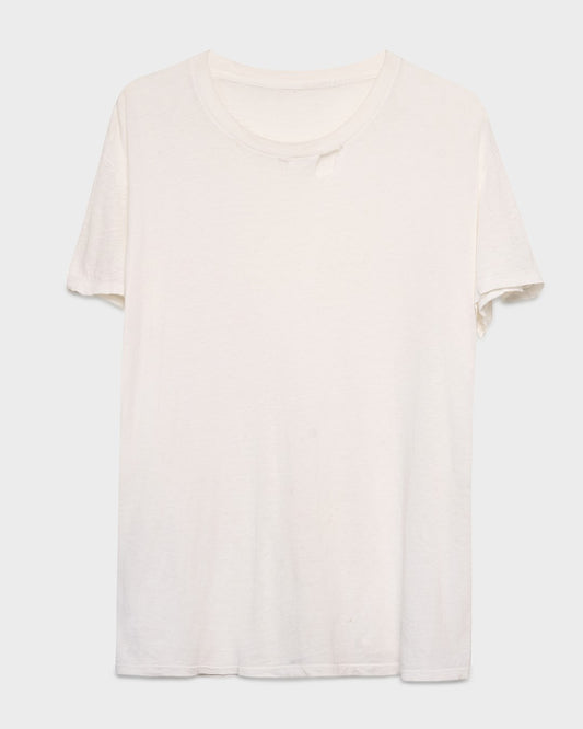 Distressed White Tee
