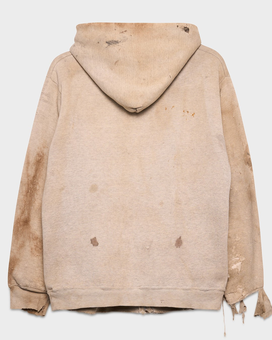 Dirt-Stained Grey Thermal Lined Hoodie